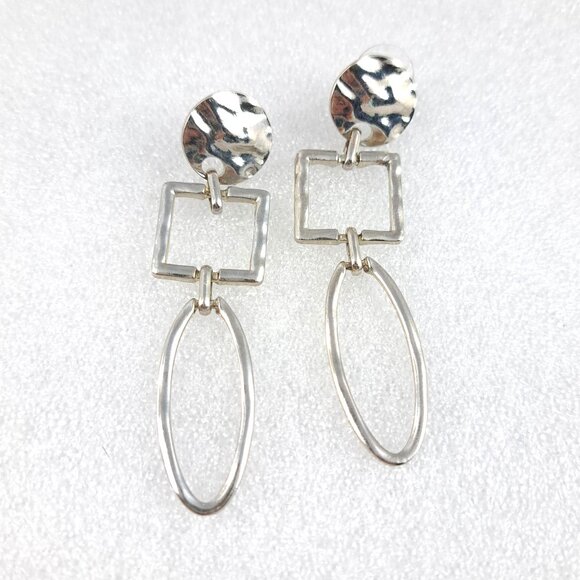 Jewelry - Silver Tone Geometric Shapes Earrings